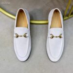 Gucci Unisex GG Jordaan Loafer Horsebit Blake Beige Suede Leather Flat - Image 7