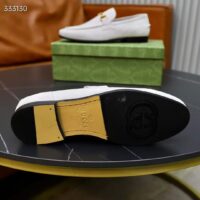 Gucci Unisex GG Jordaan Loafer Horsebit Blake Beige Suede Leather Flat (4)