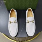 Gucci Unisex GG Jordaan Loafer Horsebit Blake Beige Suede Leather Flat - Image 8