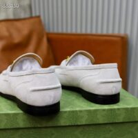Gucci Unisex GG Jordaan Loafer Horsebit Blake Beige Suede Leather Flat (4)