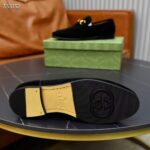 Gucci Unisex GG Jordaan Loafer Horsebit Blake Black Suede Leather Flat - Image 10