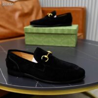 Gucci Unisex GG Jordaan Loafer Horsebit Blake Black Suede Leather Flat (2)