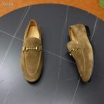 Gucci Unisex GG Jordaan Loafer Horsebit Blake Olive Green Suede Leather Flat - Bild 6