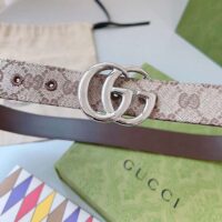 Gucci Unisex GG Marmont Reversible Belt Beige Ebony Original Canvas Double G Buckle (4)