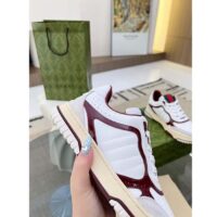 Gucci Unisex GG Re-Web Sneaker White Leather Beige Suede Low Heel (2)