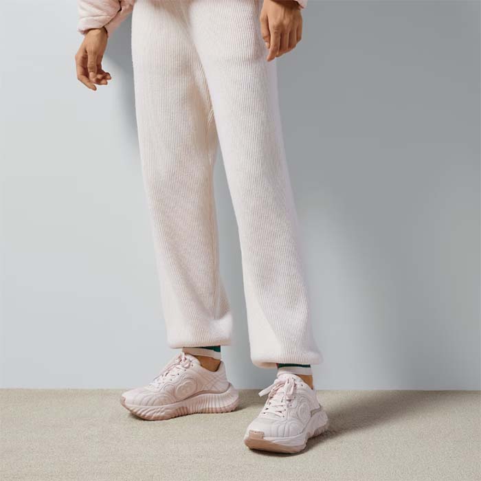 Gucci Unisex GG Riple Senaker Pale Pink Leather Interlocking G Lightweight Rubber