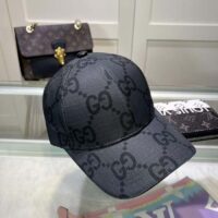 Gucci Unisex GG Ripstop Baseball Hat Dark Grey Black Cotton (4)