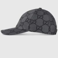 Gucci Unisex GG Ripstop Baseball Hat Dark Grey Black Cotton (4)