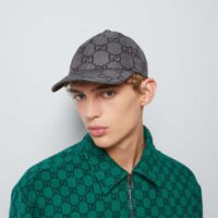 Gucci Unisex GG Ripstop Baseball Hat Dark Grey Black Cotton (4)