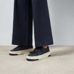 Gucci Unisex GG Sneaker Tennis 1977 Blue Denim Black Crystals Low Heel - Bild 11