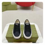 Gucci Unisex GG Sneaker Tennis 1977 Blue Denim Black Crystals Low Heel - Bild 4