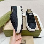 Gucci Unisex GG Sneaker Tennis 1977 Blue Denim Black Crystals Low Heel - Bild 9