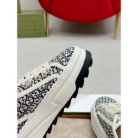 Gucci Unisex GG Sneaker Tennis 1977 Ivory Black Canvas Jacquard Low Heel (7)