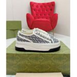 Gucci Unisex GG Sneaker Tennis 1977 Ivory Black Canvas Jacquard Low Heel - Image 2