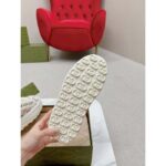 Gucci Unisex GG Sneaker Tennis 1977 Off White Canvas Lamé Crystals Low Heel - Image 10