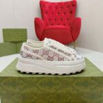 Gucci Unisex GG Sneaker Tennis 1977 Off White Canvas Lamé Crystals Low Heel - Image 2