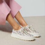 Gucci Unisex GG Sneaker Tennis 1977 Off White Canvas Lamé Crystals Low Heel - Image 11