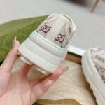 Gucci Unisex GG Sneaker Tennis 1977 Off White Canvas Lamé Crystals Low Heel - Image 9