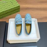 Gucci Unisex Jordaan Loafer Light Blue Ivory GG Denim Horsebit Flat – Image 4