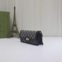 Gucci Unisex Luce Mini Shoulder Bag Beige Blue Original GG Canvas (11)