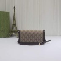 Gucci Unisex Luce Mini Shoulder Bag Beige Ebony Original GG Canvas (2)
