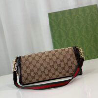 Gucci Unisex Luce Small Shoulder Bag Beige Ebony Original GG Canvas (7)