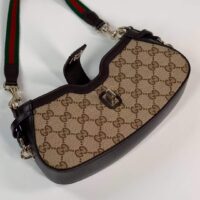 Gucci Unisex Moon Side Mini Shoulder Bag Beige Ebony Original GG Canvas (7)