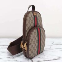 Gucci Unisex Ophidia GG Small Crossbody Bag Beige Ebony Supreme Canvas (4)