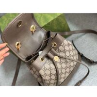 Gucci Unisex Ophidia Mini Backpack Beige Ebony GG Supreme Canvas (4)