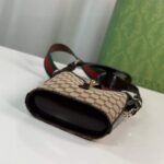 Gucci Unisex Original GG Small Bucket Bag Brown Canvas Leather Hook Closure - Imagen 9