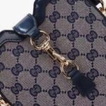 Gucci Unisex Original GG Small Bucket Shoulder Bag Beige Blue Canvas – Bild 6