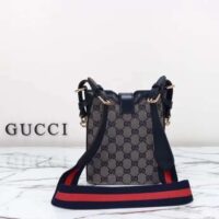 Gucci Unisex Original GG Small Bucket Shoulder Bag Beige Blue Canvas (6)