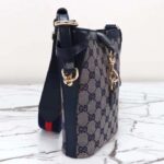 Gucci Unisex Original GG Small Bucket Shoulder Bag Beige Blue Canvas – Bild 4