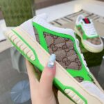 Gucci Unisex Re-Web Sneaker Beige Ebony Original GG Canvas Green Low Heel - Image 7