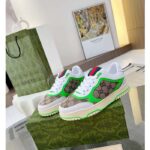 Gucci Unisex Re-Web Sneaker Beige Ebony Original GG Canvas Green Low Heel - Image 3