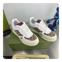 Gucci Unisex Re-Web Sneaker Beige Ebony Original GG Canvas Low 3 CM Heel (4)