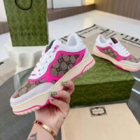 Gucci Unisex Re-Web Sneaker Beige Ebony Original GG Canvas Low Heel (3)