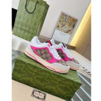Gucci Unisex Re-Web Sneaker Beige Ebony Original GG Canvas Low Heel (3)