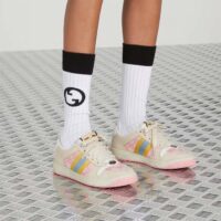 Gucci Unisex Screener GG Sneaker Light Pink GG Canvas Beige Suede (1)