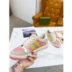 Gucci Unisex Screener GG Sneaker Light Pink GG Canvas Beige Suede - Bild 5