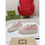 Gucci Unisex Tennis 1977 Sneaker Light Pink Canvas GG Embroideries Mid-Heel - Bild 4