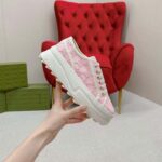 Gucci Unisex Tennis 1977 Sneaker Light Pink Canvas GG Embroideries Mid-Heel - Bild 6