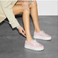 Gucci Unisex Tennis 1977 Sneaker Light Pink Canvas GG Embroideries Mid-Heel (4)