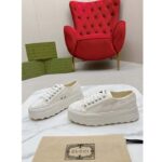 Gucci Unisex Tennis 1977 Sneaker Off White Canvas GG Embroideries Mid-Heel - Image 4