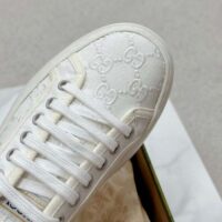 Gucci Unisex Tennis 1977 Sneaker Off White Canvas GG Embroideries Mid-Heel (4)