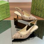 Gucci Women GG Canvas Slingback Pump Beige Ebony Horsebit Low Heel - immagine 3