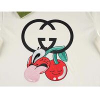 Gucci Women GG Cotton Jersey Printed T-Shirt Beige Crewneck Short Sleeves (2)