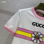 Gucci Men GG Cotton Jersey Printed T-Shirt Pink Crewneck Short Sleeves - Image 8
