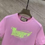 Gucci Women GG Cotton Jersey T-Shirt Sweet Gucci Kitten Crewneck Short Sleeves – Image 6