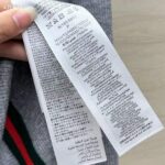 Gucci Women GG Extra Fine Rib Cashmere Knit Top Grey Silk Polo Neck – Image 10